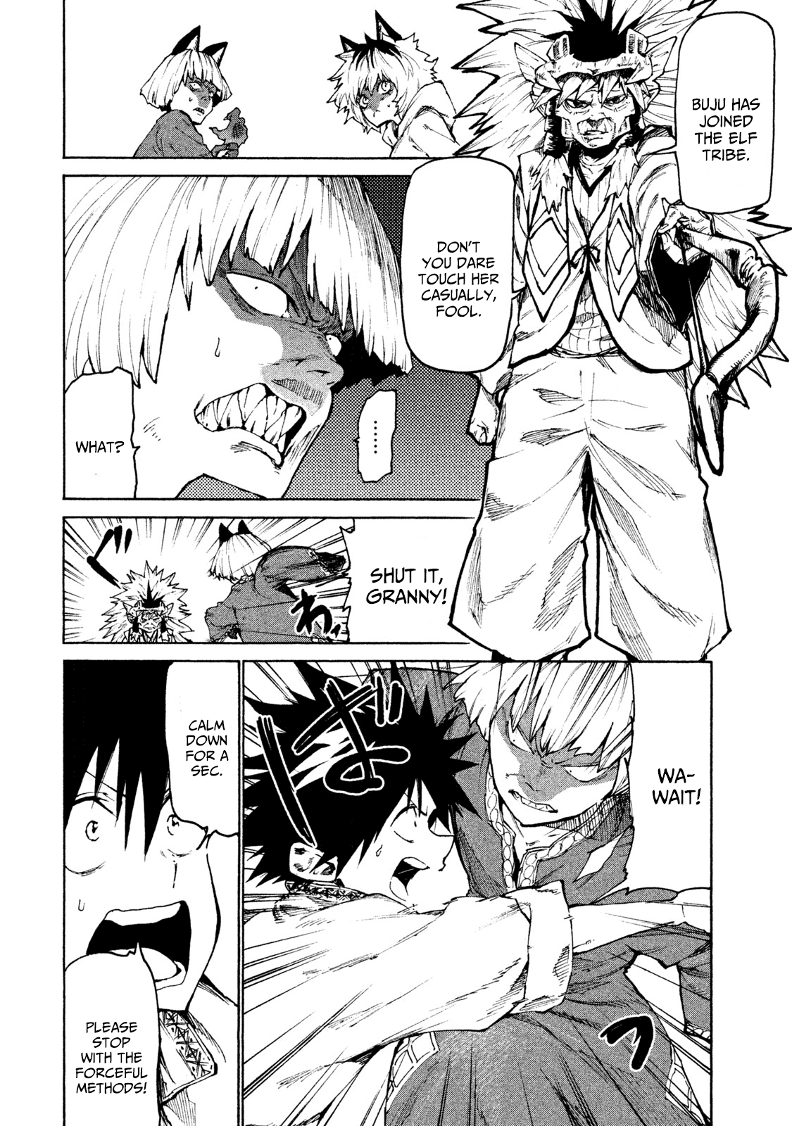 Mazumeshi Elf to Youbokugurashi Chapter 25 page 8 - Chapter 25: Karakara Tribe and Myaumyau Tribe