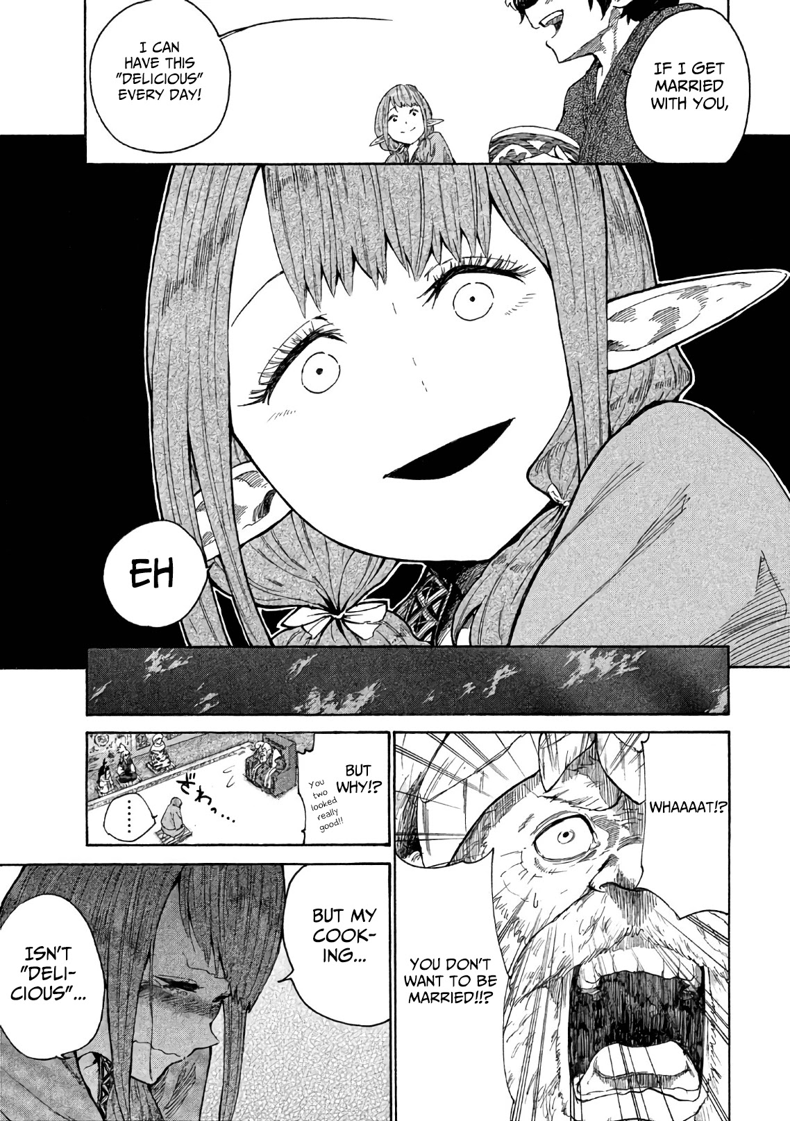 Mazumeshi Elf to Youbokugurashi Chapter 3 page 10 - Chapter 3: The worries of a wedded girl