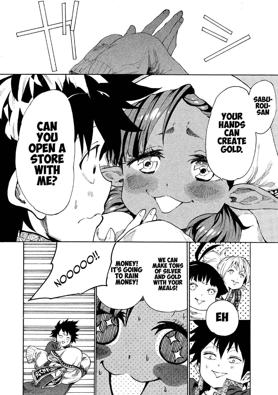 Mazumeshi Elf to Youbokugurashi Chapter 5 page 13 - Chapter 5: Bazaars and Merchants