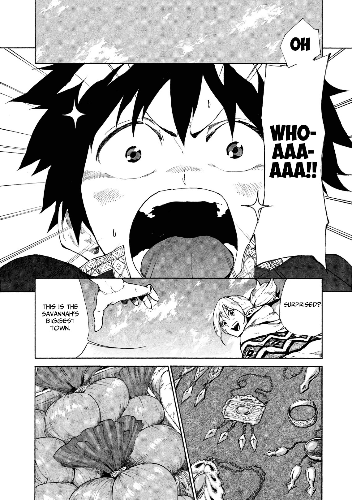 Mazumeshi Elf to Youbokugurashi Chapter 5 page 2 - Chapter 5: Bazaars and Merchants