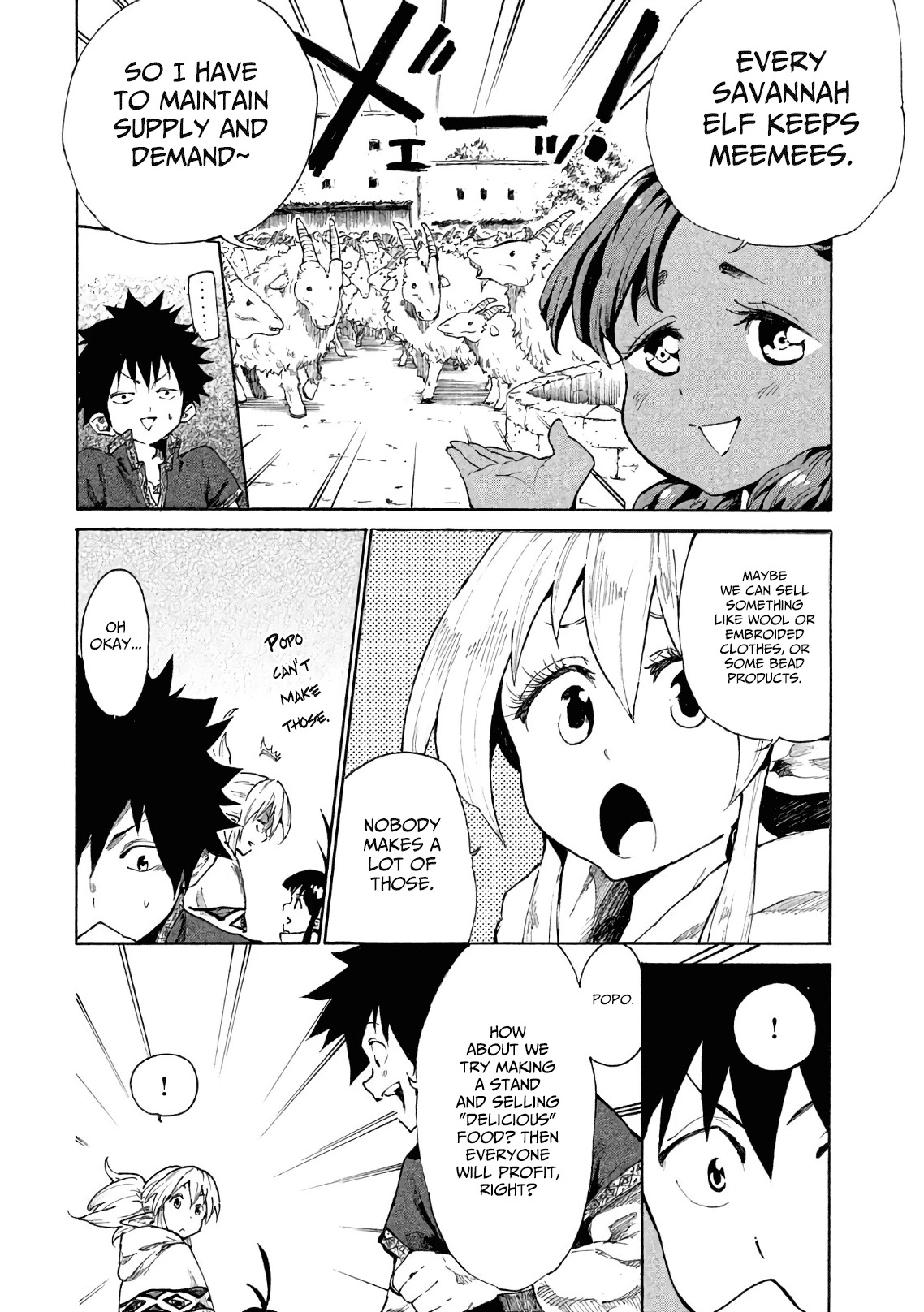 Mazumeshi Elf to Youbokugurashi Chapter 5 page 7 - Chapter 5: Bazaars and Merchants