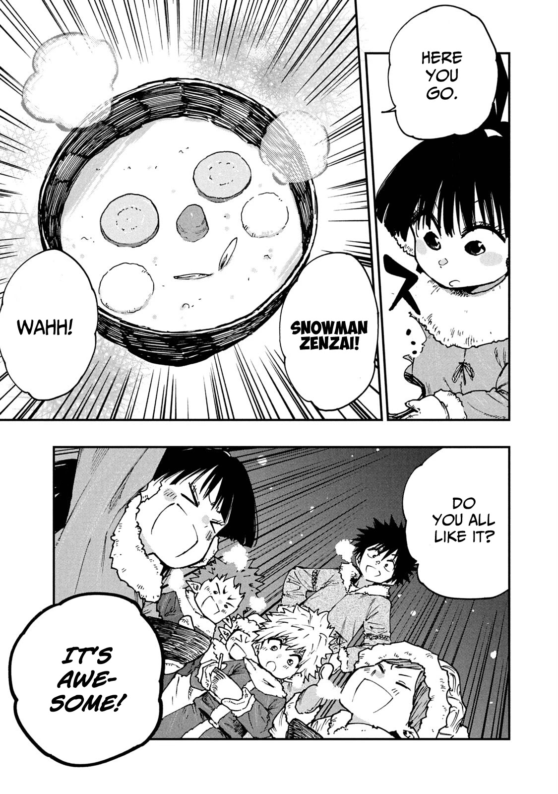 Mazumeshi Elf to Youbokugurashi Chapter 58 page 15 - Chapter 58: Kids and snowmen