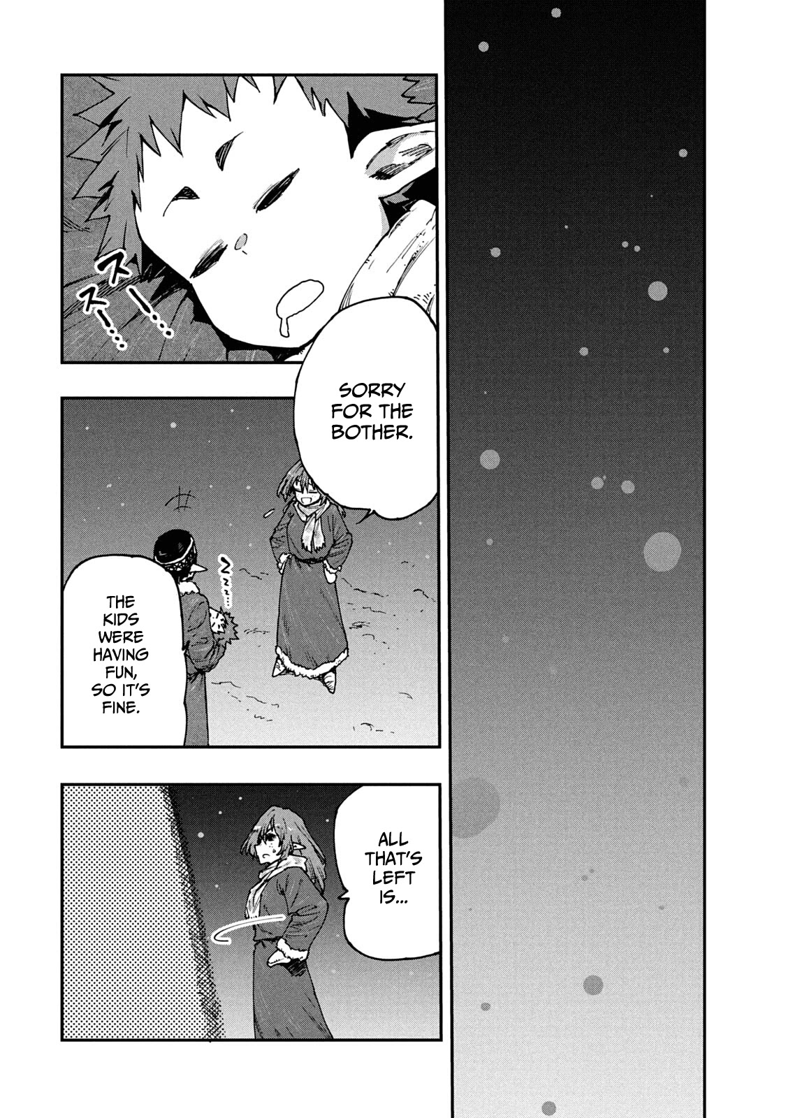 Mazumeshi Elf to Youbokugurashi Chapter 58 page 16 - Chapter 58: Kids and snowmen