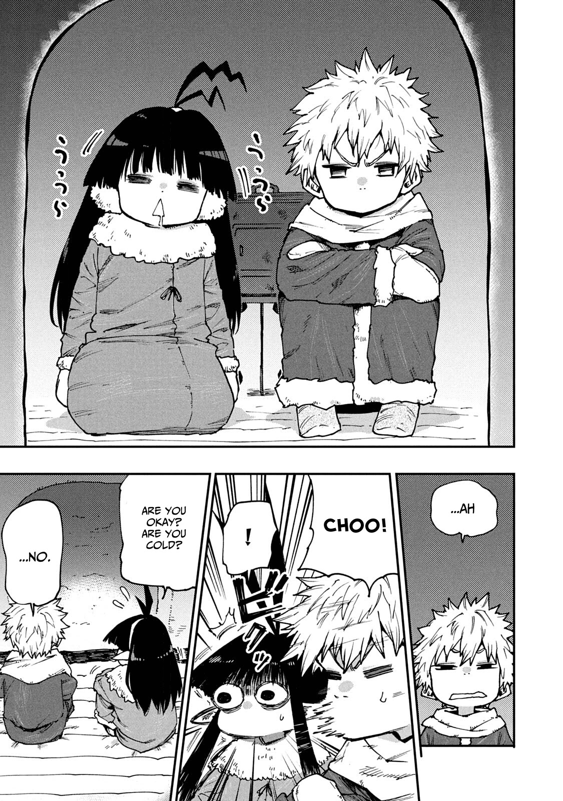 Mazumeshi Elf to Youbokugurashi Chapter 58 page 17 - Chapter 58: Kids and snowmen
