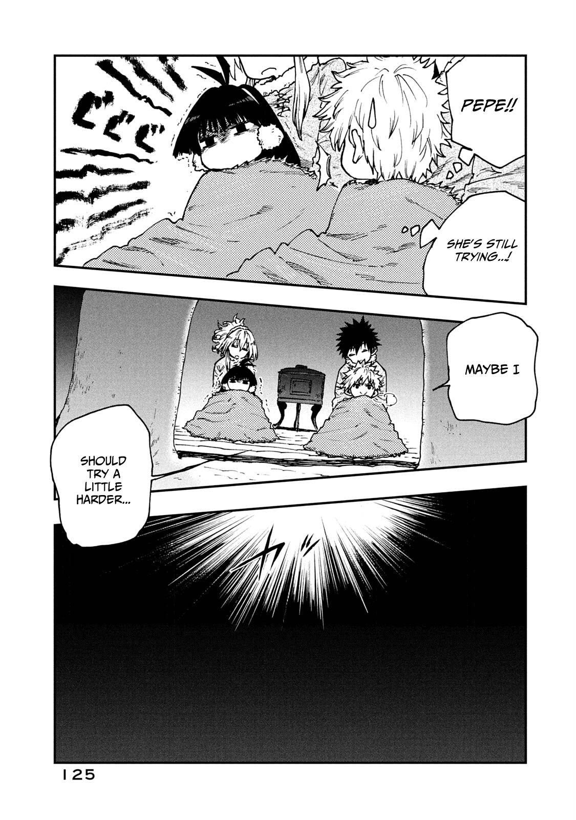 Mazumeshi Elf to Youbokugurashi Chapter 58 page 21 - Chapter 58: Kids and snowmen