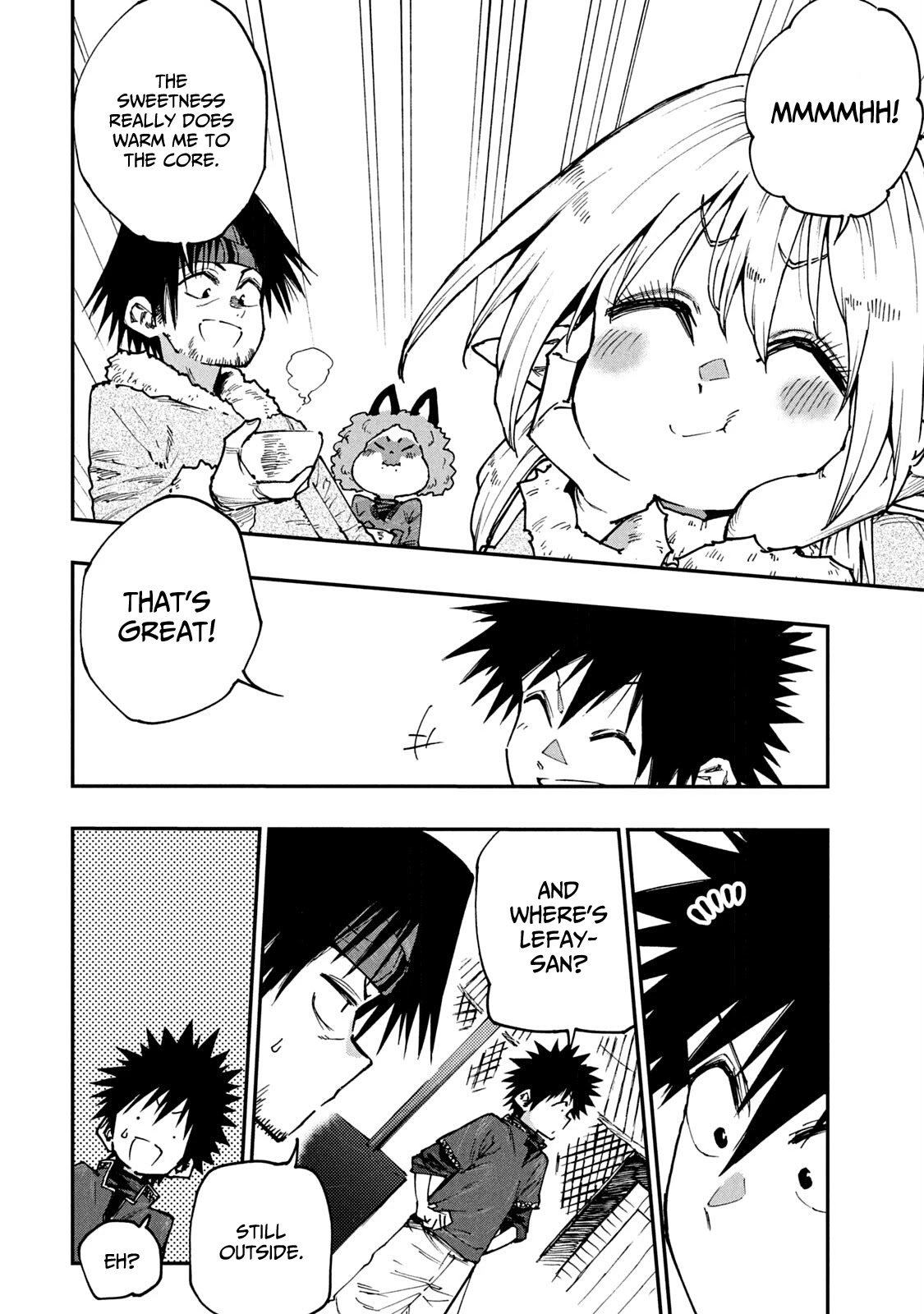 Mazumeshi Elf to Youbokugurashi Chapter 58 page 6 - Chapter 58: Kids and snowmen