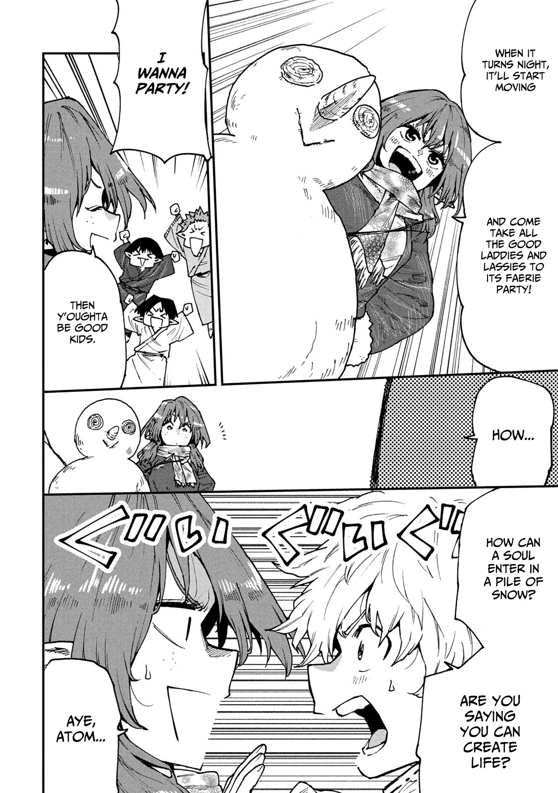 Mazumeshi Elf to Youbokugurashi Chapter 58 page 8 - Chapter 58: Kids and snowmen