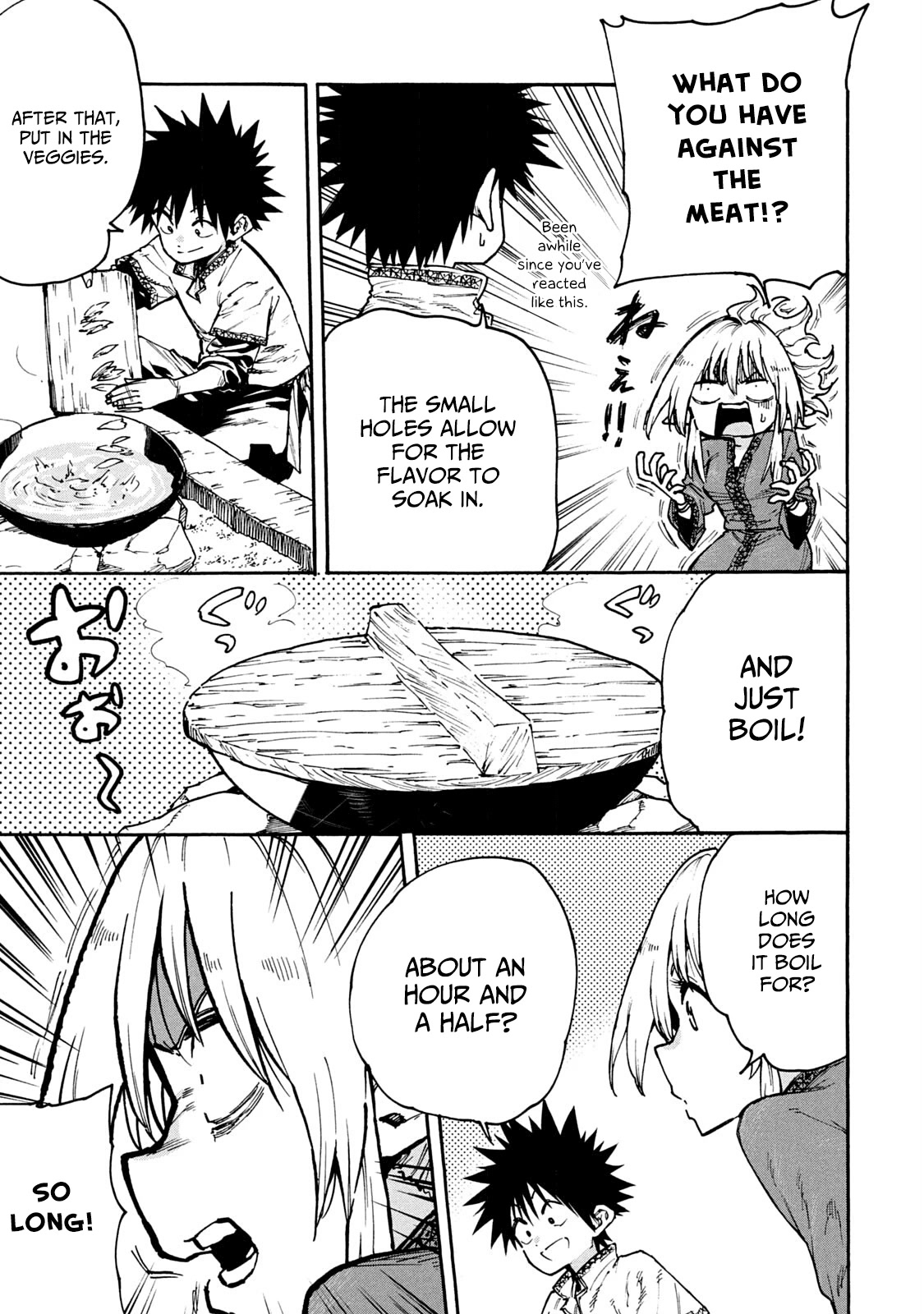 Mazumeshi Elf to Youbokugurashi Chapter 62 page 7 - Chapter 62: Miso, tamari shoyu, and meat!