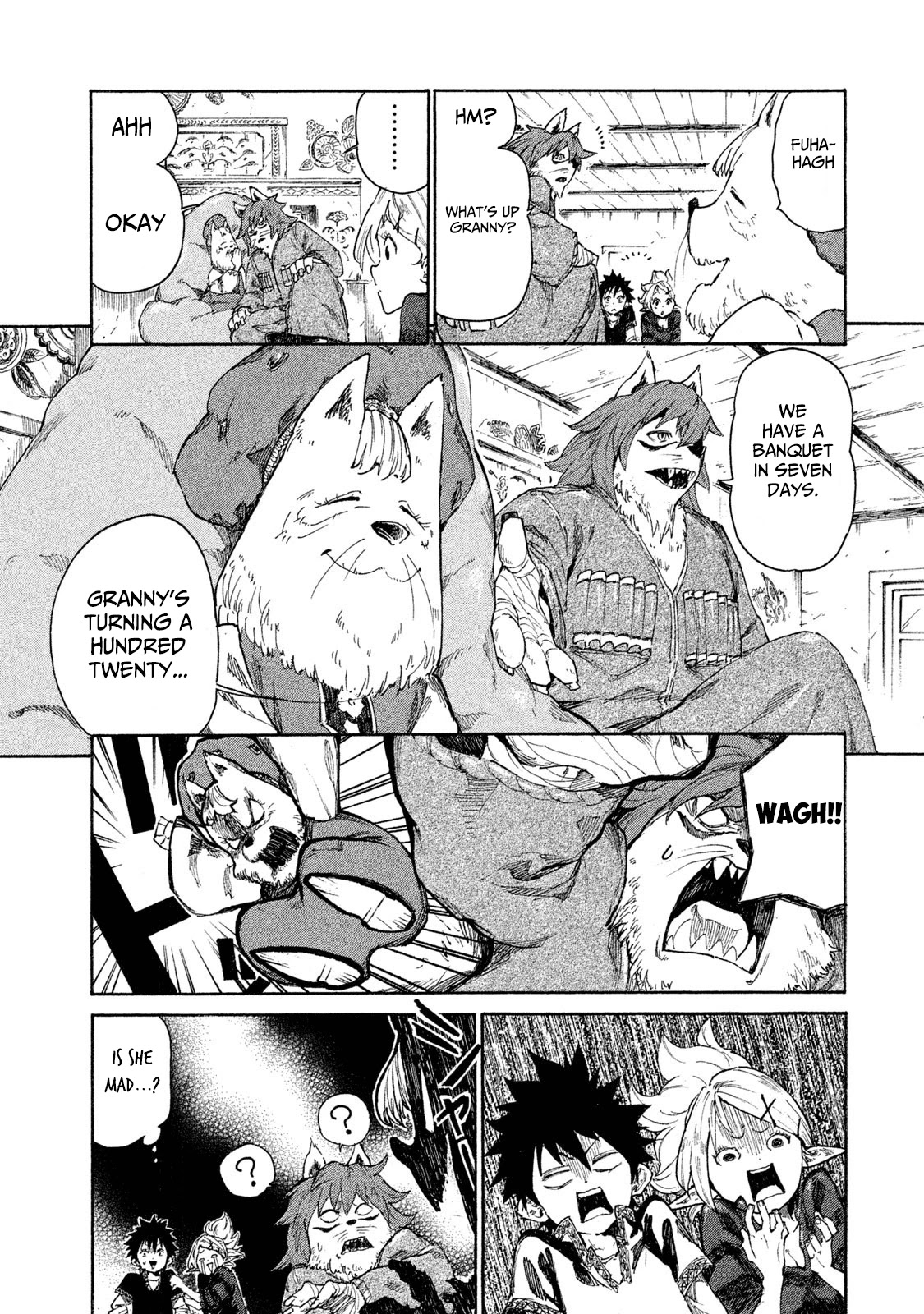 Mazumeshi Elf to Youbokugurashi Chapter 7 page 14 - Chapter 7: The Wanwan tribe and Winter