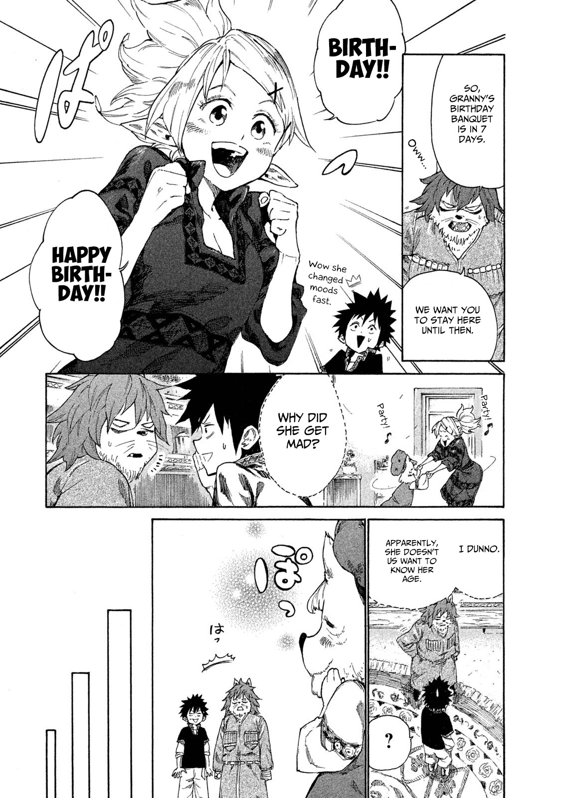 Mazumeshi Elf to Youbokugurashi Chapter 7 page 15 - Chapter 7: The Wanwan tribe and Winter