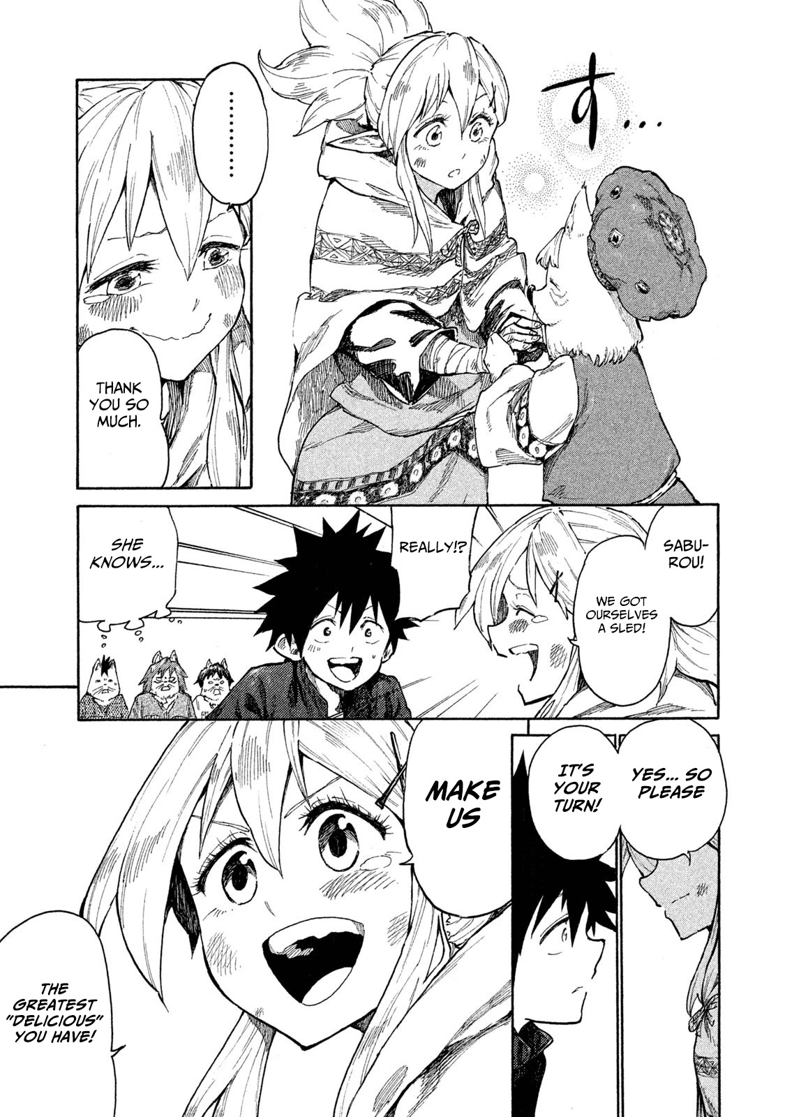 Mazumeshi Elf to Youbokugurashi Chapter 7 page 32 - Chapter 7: The Wanwan tribe and Winter