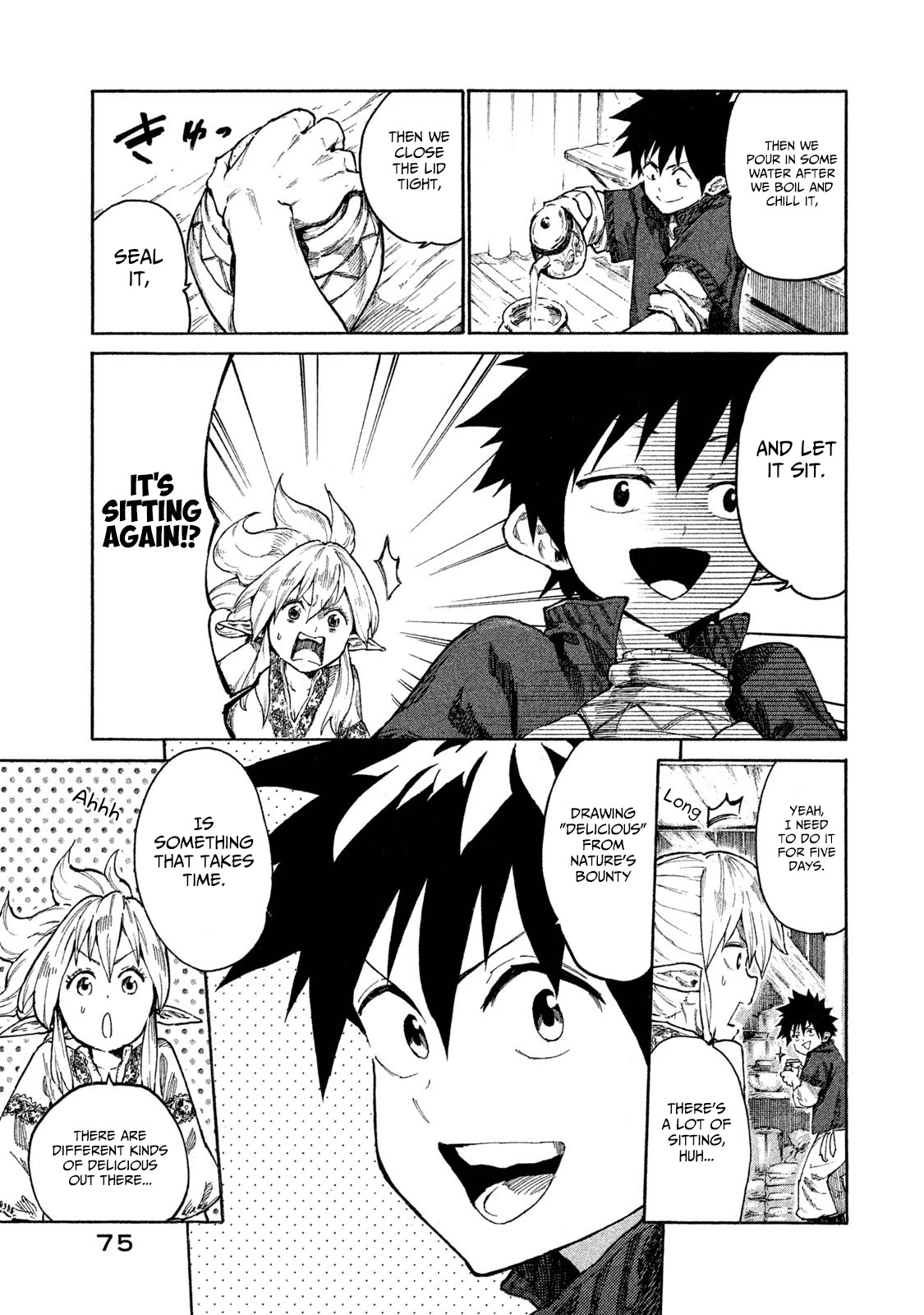 Mazumeshi Elf to Youbokugurashi Chapter 7 page 34 - Chapter 7: The Wanwan tribe and Winter