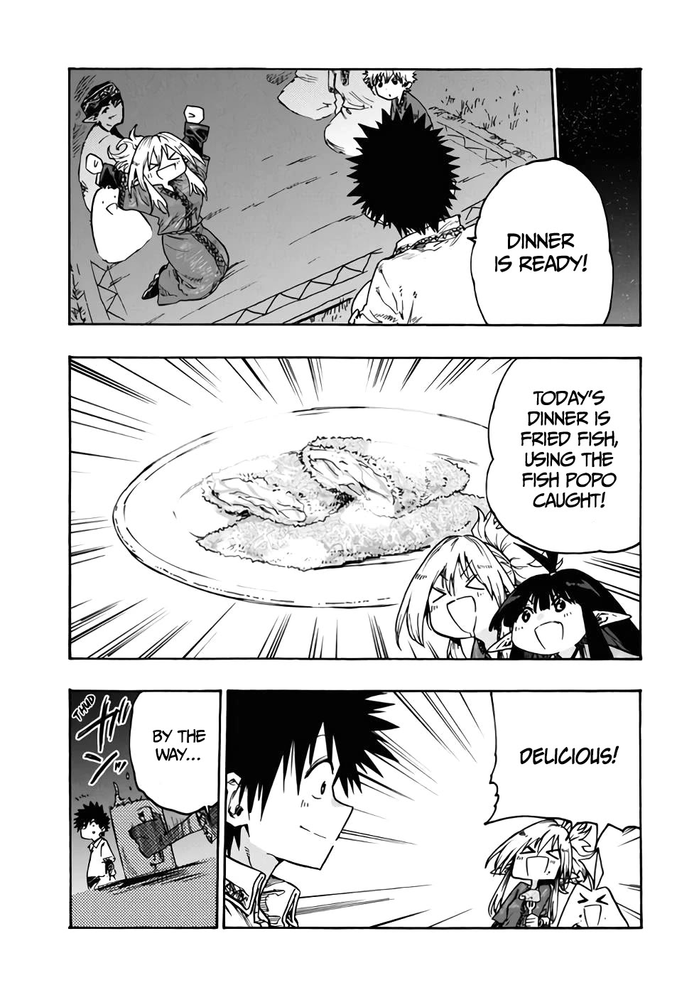 Mazumeshi Elf to Youbokugurashi Chapter 77 page 10 - Chapter 77: Grilled Fish!