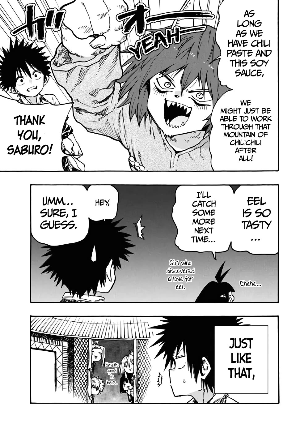 Mazumeshi Elf to Youbokugurashi Chapter 77 page 22 - Chapter 77: Grilled Fish!