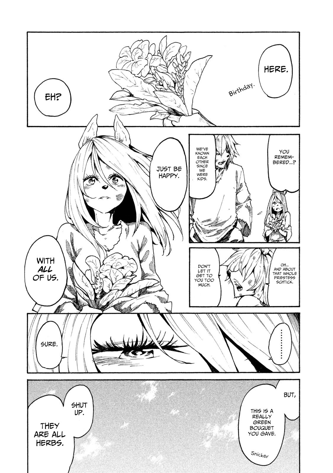 Mazumeshi Elf to Youbokugurashi Chapter 8 page 17 - Chapter 8: The Holy Priestess and the World