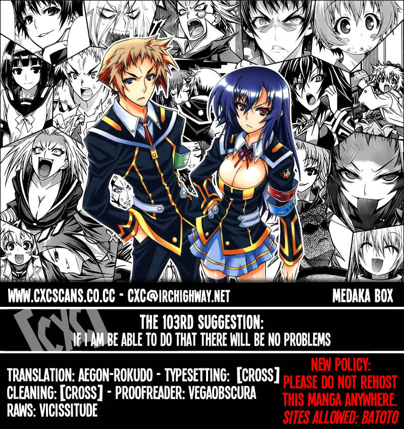 Medaka Box Chapter 103 page 1 - Chapter 103 : The 103rd Suggestion - If I Am Be Able To Do That There Will Be No P...