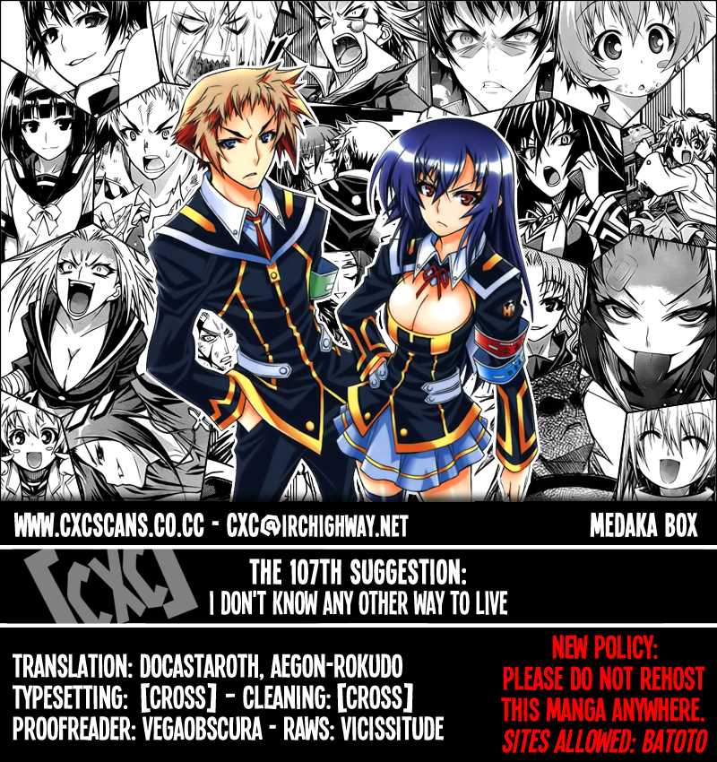 Medaka Box Chapter 107 page 1 - Chapter 107 : The 107th Suggestion - I Don't Know Any Other Way To Live