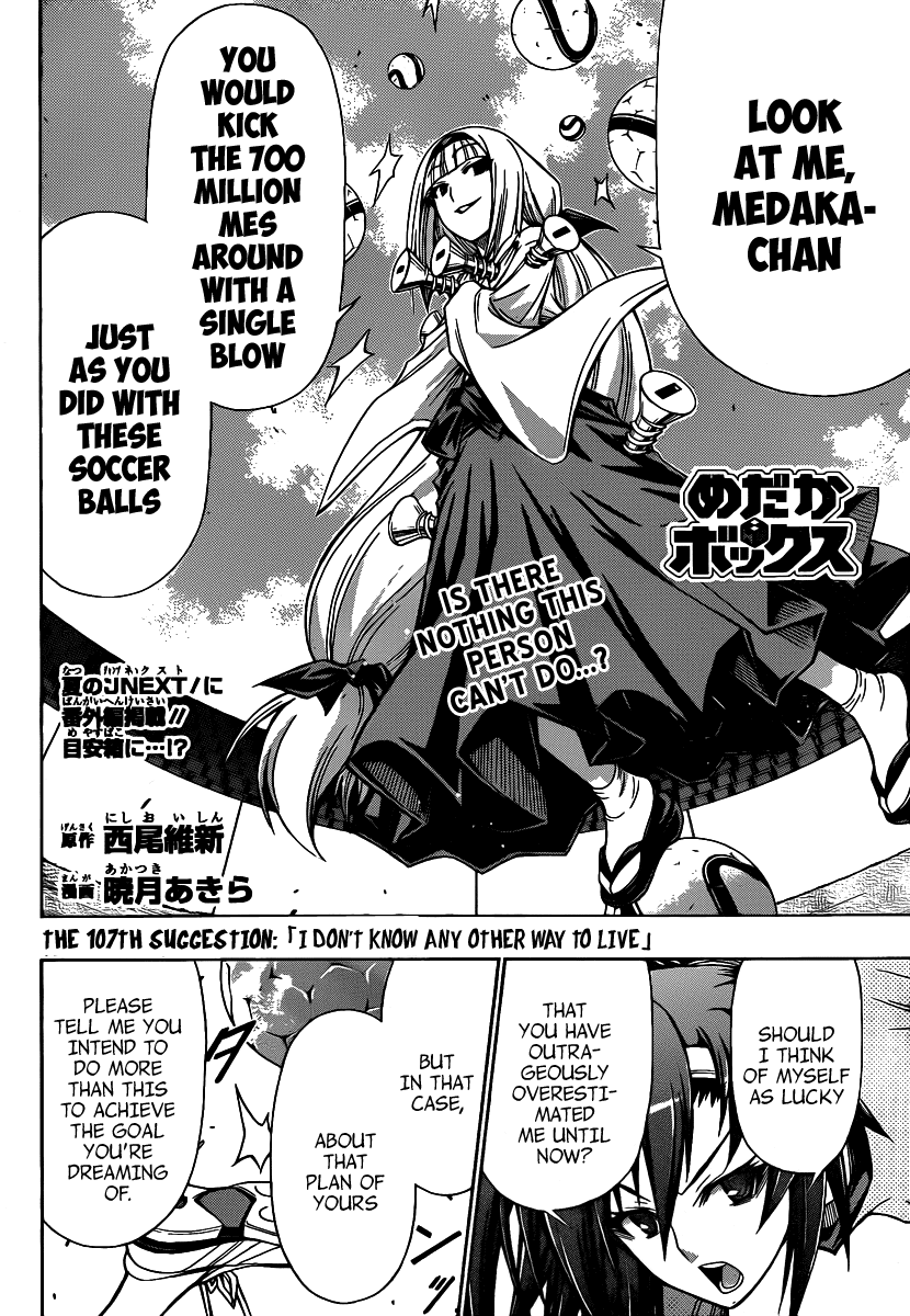 Medaka Box Chapter 107 page 3 - Chapter 107 : The 107th Suggestion - I Don't Know Any Other Way To Live