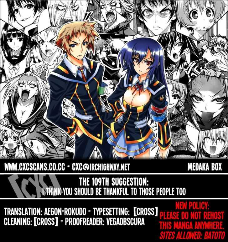 Medaka Box Chapter 109 page 1 - Chapter 109 : I Think You Should Be Thankful to Those People Too