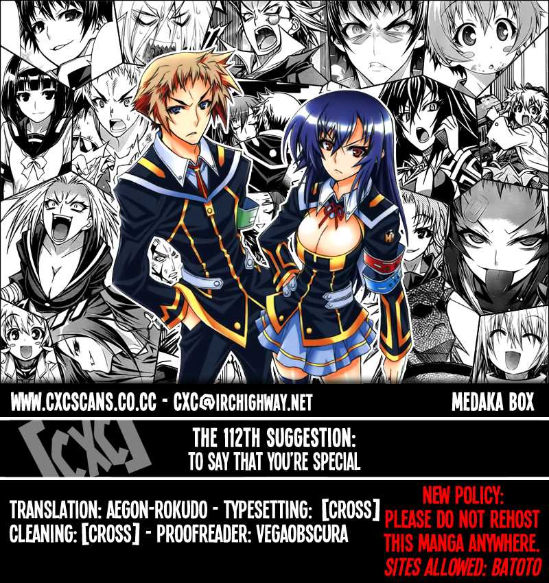 Medaka Box Chapter 112 page 1 - Chapter 112 : The 112nd Suggestion - To Say that You're Special