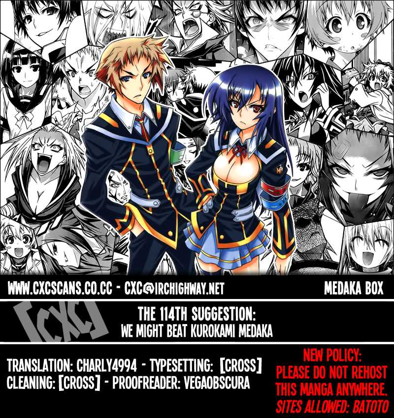 Medaka Box Chapter 114 page 1 - Chapter 114 : The 114th Suggestion - We Might Beat Kurokami Medaka