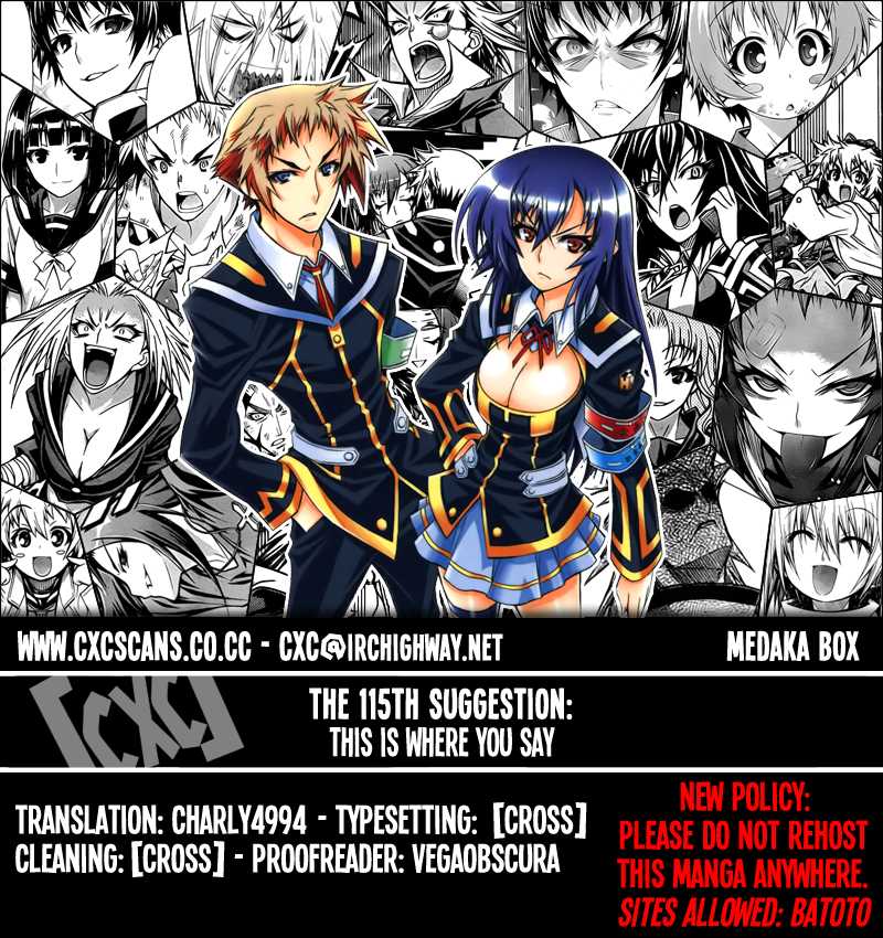 Medaka Box Chapter 115 page 1 - Chapter 115 : The 115th Suggestion - This Is Where You Say