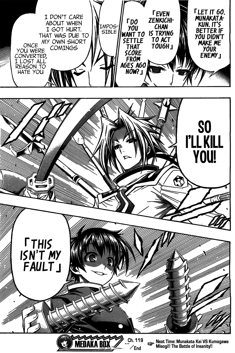 Medaka Box Chapter 119 page 21 - Chapter 119 : The 119th Suggestion - Tsurubami Kamome