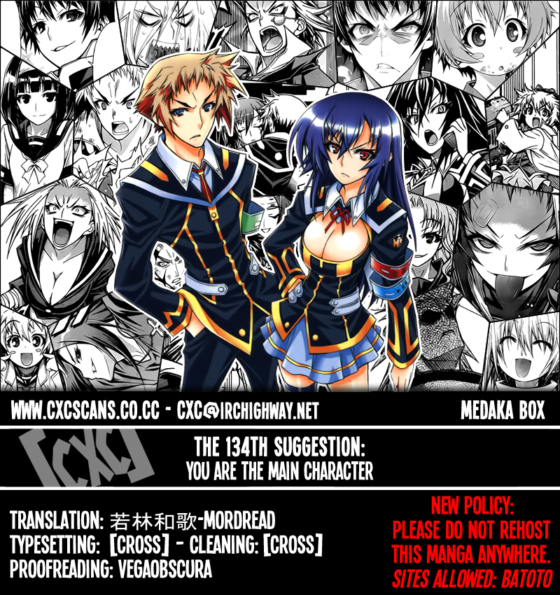Medaka Box Chapter 134 page 1 - Chapter 134 : The 134th Suggestion - You are the Main Character