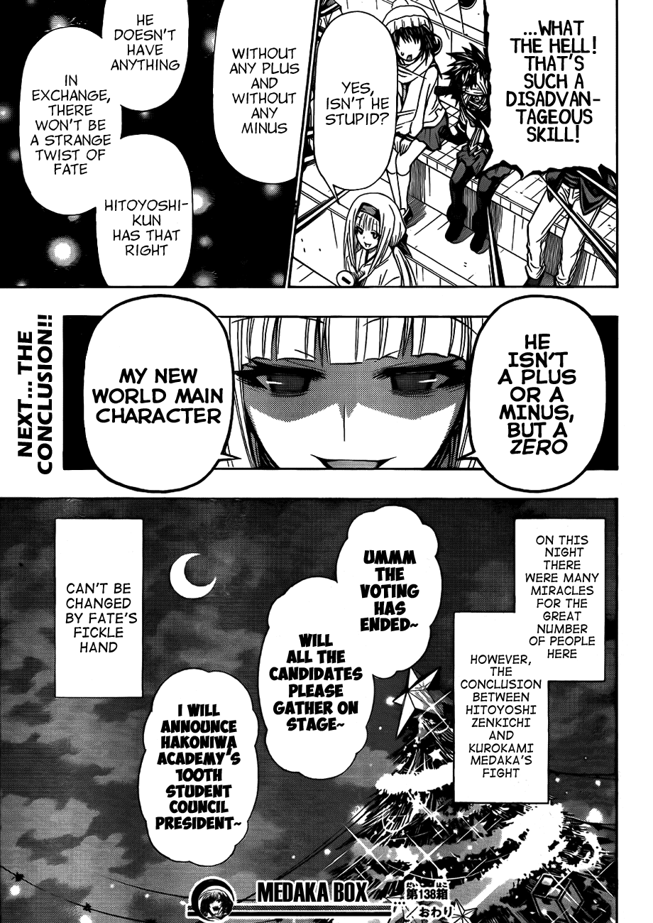 Medaka Box Chapter 138 page 21 - Chapter 138 : The 138th Suggestion - If You Wish to Change Medaka-chan