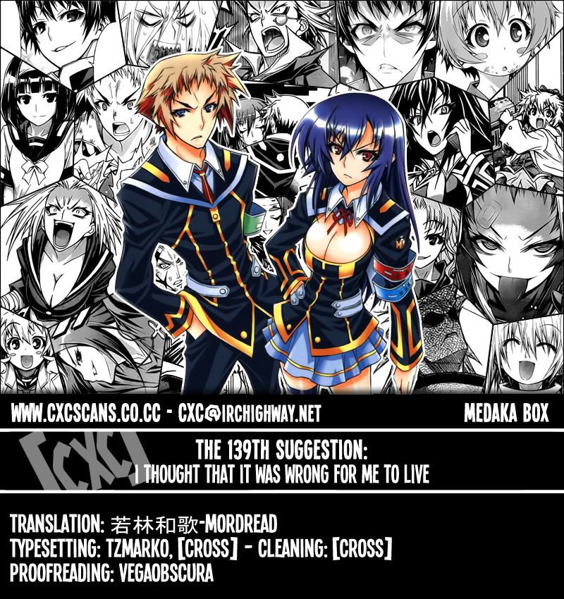 Medaka Box Chapter 139 page 1 - Chapter 139 : The 139th Suggestion - I Thought That It Was Wrong for Me to Live