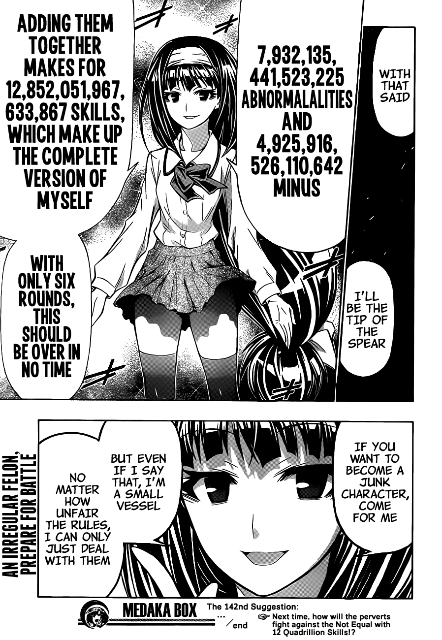 Medaka Box Chapter 142 page 20 - Chapter 142 : The 142nd Suggestion - My Opponents Lack Nothing