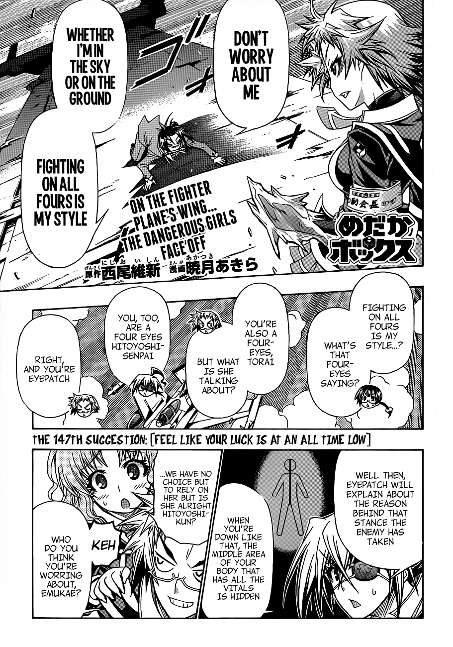 Medaka Box Chapter 147 page 3 - Chapter 147 : The 147th Suggestion - Feels Like Your Luck Is at an All Time Low