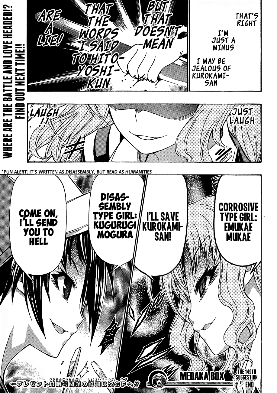 Medaka Box Chapter 149 page 20 - Chapter 149 : The 149th Suggestion - Why Did I Come Here?