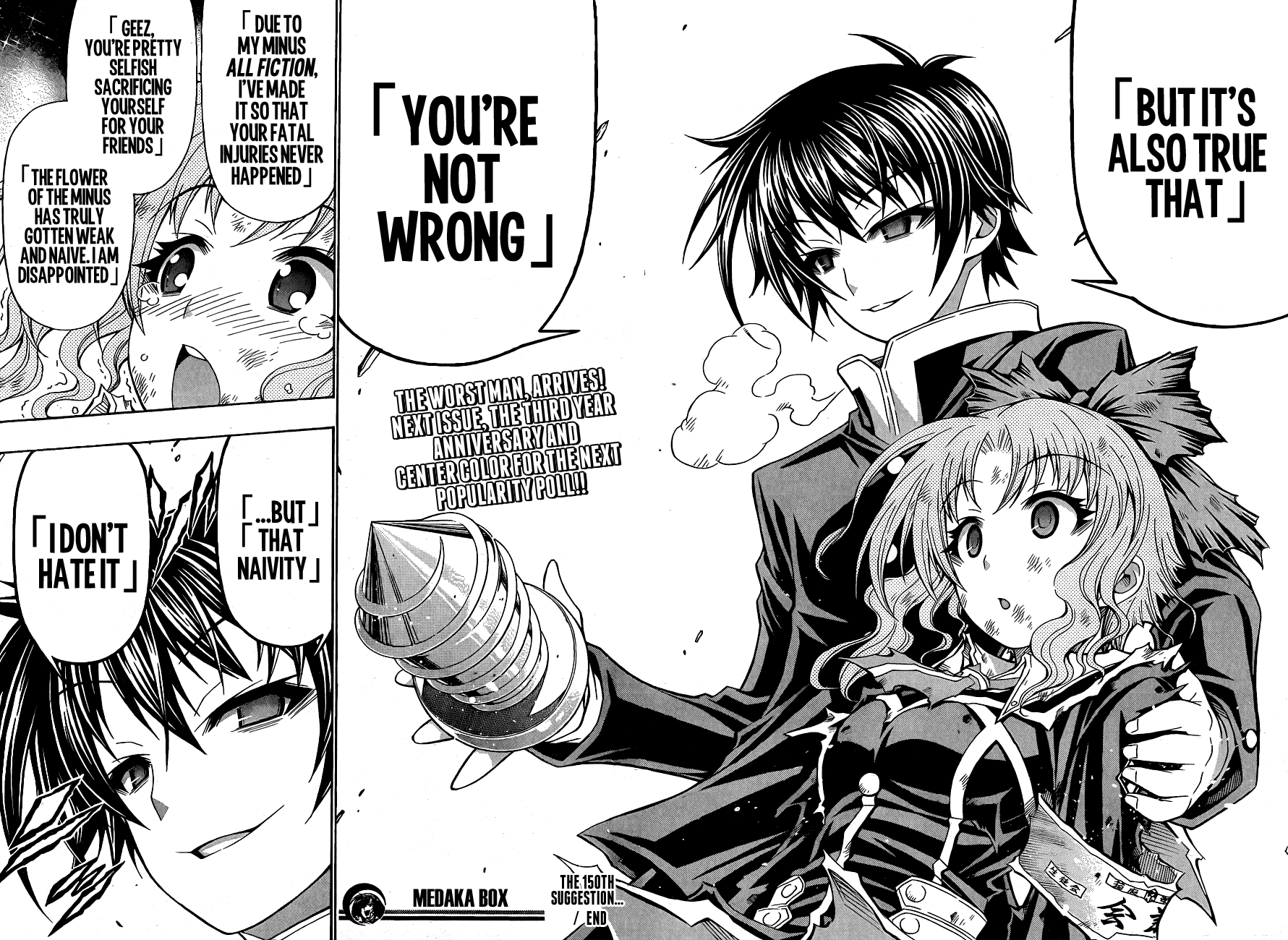 Medaka Box Chapter 150 page 20 - Chapter 150 : The 150th Suggestion - I Want to Be Like That