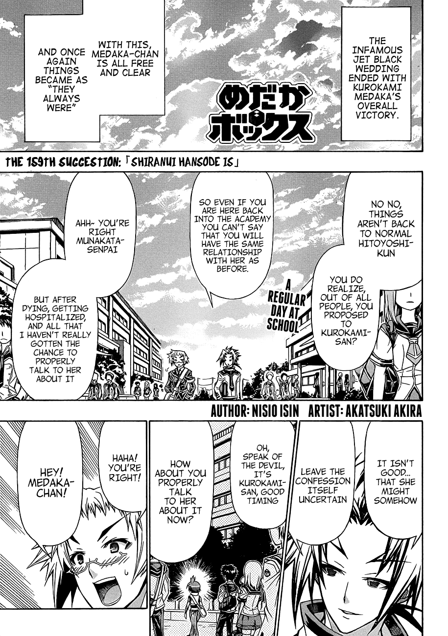 Medaka Box Chapter 159 page 3 - Chapter 159 : The 159th Suggestion - Shiranui Hansode is