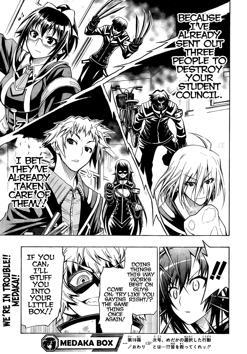 Medaka Box Chapter 16 page 19 - Chapter 16 : The 16th Suggestion - Looking Down on People as Fundamentally Depraved
