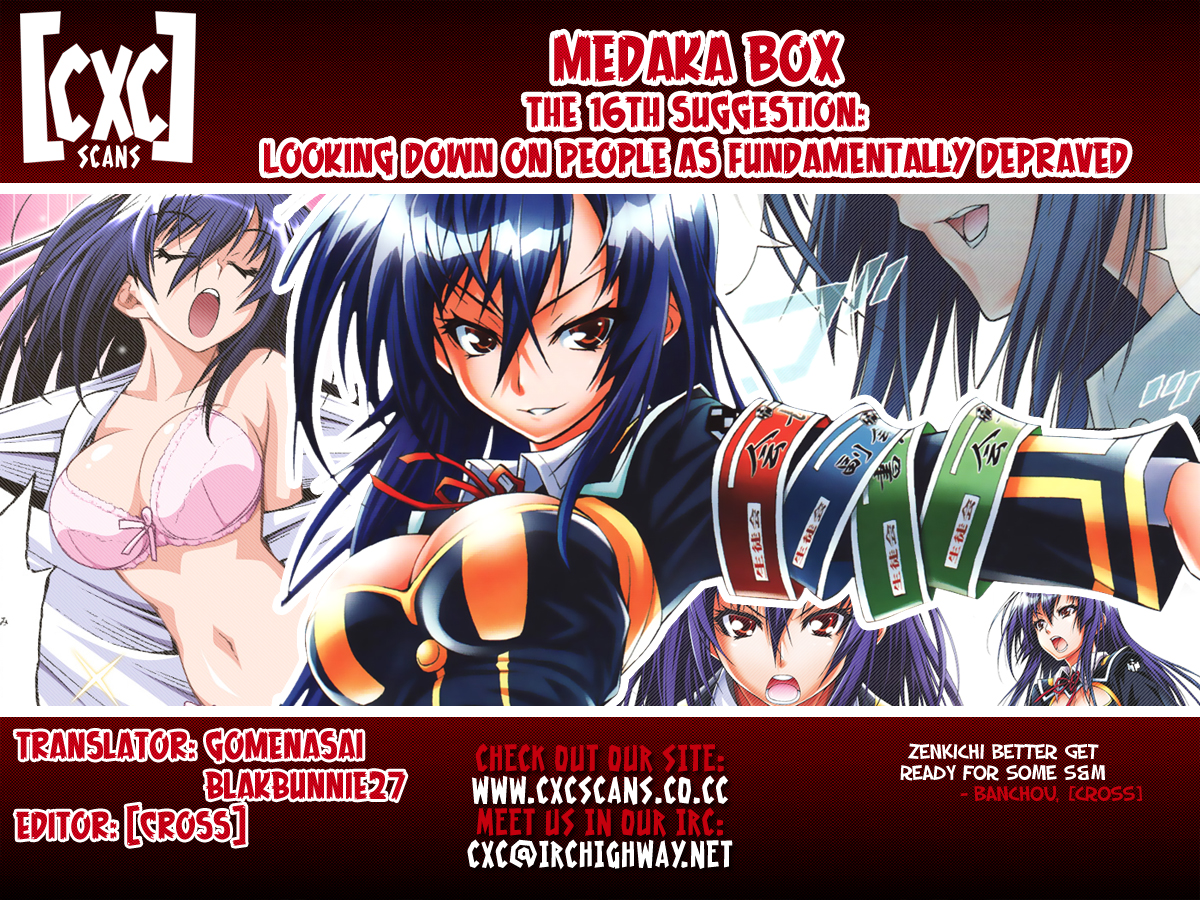 Medaka Box Chapter 16 page 20 - Chapter 16 : The 16th Suggestion - Looking Down on People as Fundamentally Depraved