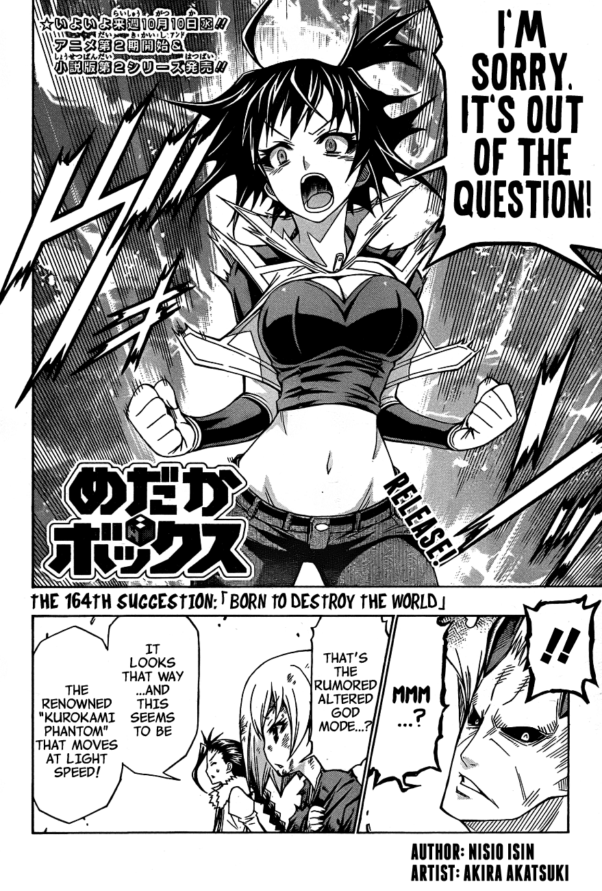 Medaka Box Chapter 164 page 4 - Chapter 164 : The 164th Suggestion - Born to Destroy the World