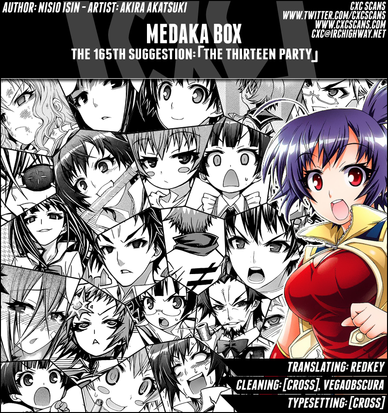 Medaka Box Chapter 165 page 1 - Chapter 165 : The 165th Suggestion - The Thirteen Party