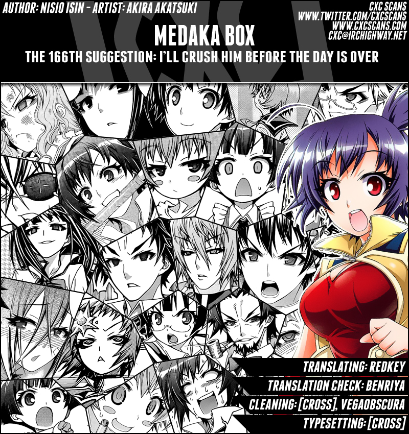Medaka Box Chapter 166 page 1 - Chapter 166 : The 166th Suggestion - I'll Crush Him Before the Day is Over