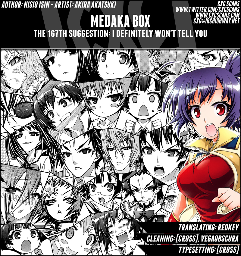 Medaka Box Chapter 167 page 1 - Chapter 167 : The 167th Suggestion - I Definitely Won't Tell You