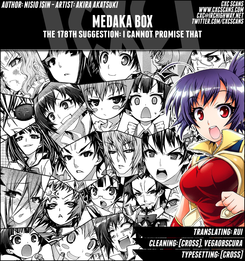 Medaka Box Chapter 178 page 1 - Chapter 178 : The 178th Suggestion - I cannot promise that