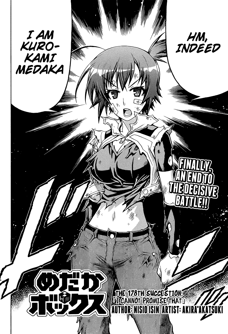 Medaka Box Chapter 178 page 4 - Chapter 178 : The 178th Suggestion - I cannot promise that