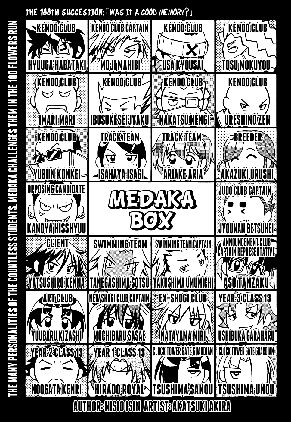 Medaka Box Chapter 188 page 3 - Chapter 188 : The 188th Suggestion - Was it a Good Memory?