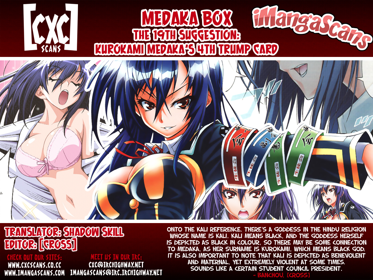 Medaka Box Chapter 19 page 19 - Chapter 19 : The 19th Suggestion - Kurokami Medaka's 4th Trump Card