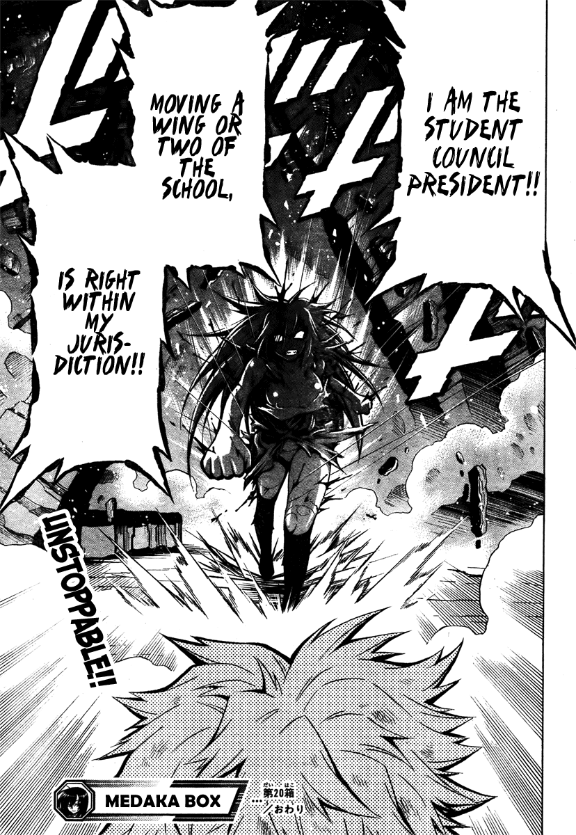 Medaka Box Chapter 20 page 19 - Chapter 20 : The 20th Suggestion - I Am The Student Council President