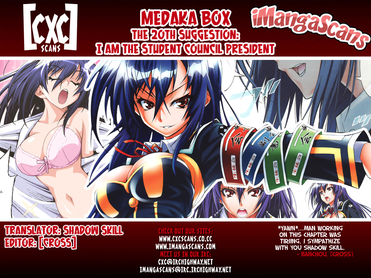 Medaka Box Chapter 20 page 20 - Chapter 20 : The 20th Suggestion - I Am The Student Council President