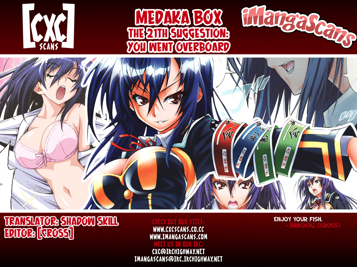 Medaka Box Chapter 21 page 20 - Chapter 21 : The 21st Suggestion - You Went Overboard