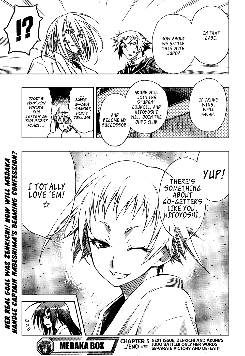 Medaka Box Chapter 5 page 21 - Chapter 5 : The 5th Suggestion - If You Want To Express Your Gratitude