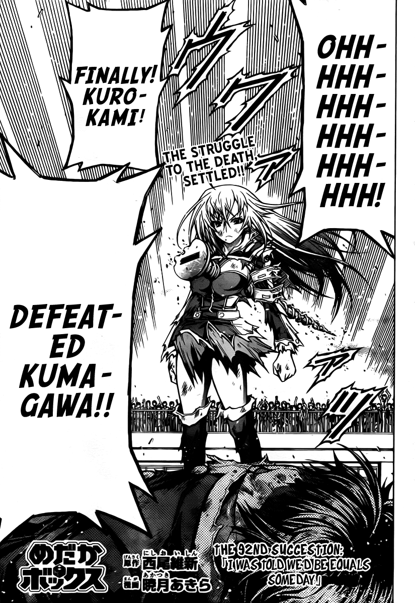 Medaka Box Chapter 92 page 1 - Chapter 92 : The 92nd Suggestion - I Was Told We'd Be Equals Someday